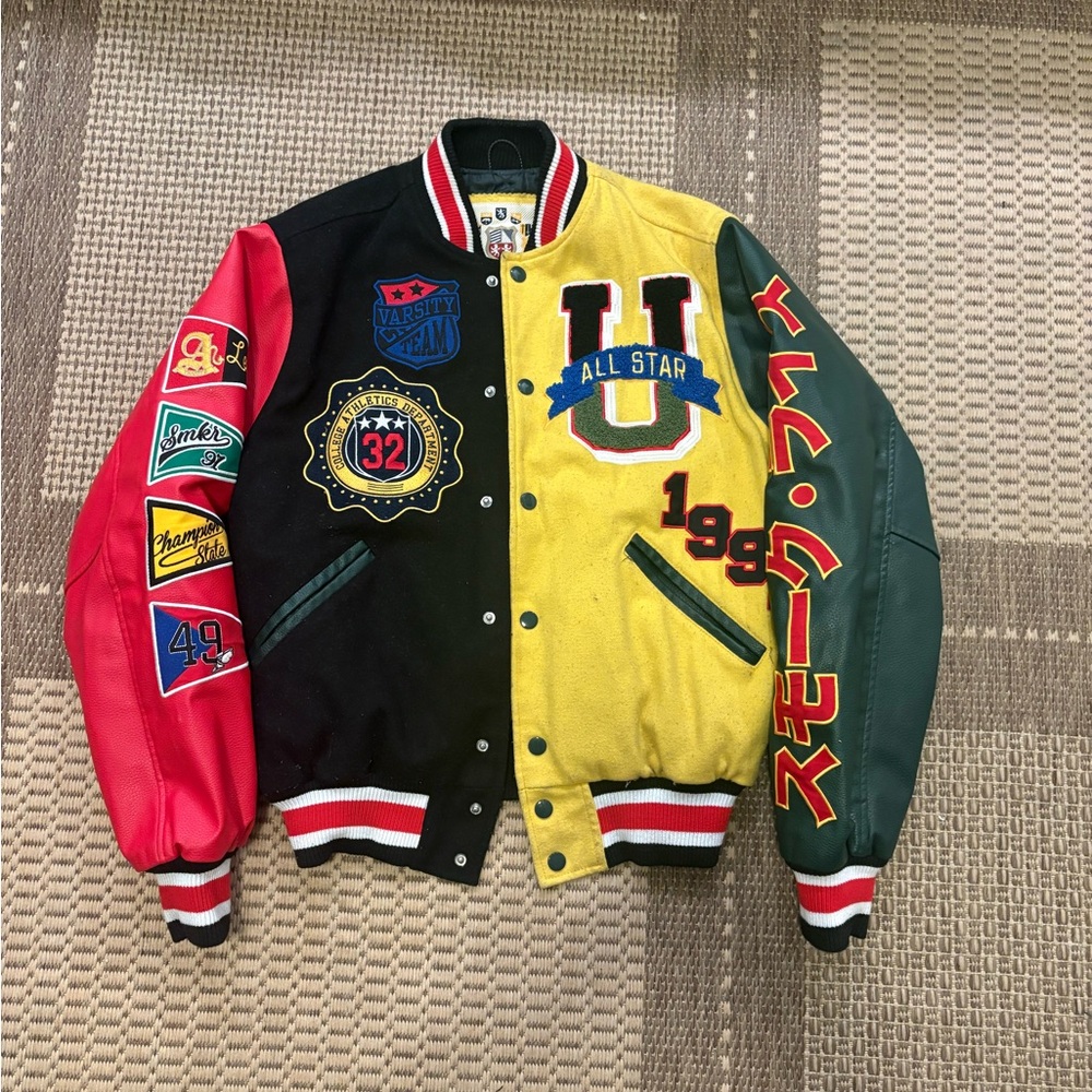 Colorful Varsity Jacket with Patches